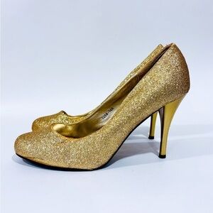 Noblez Gold Glitter High Heels Size 9.5